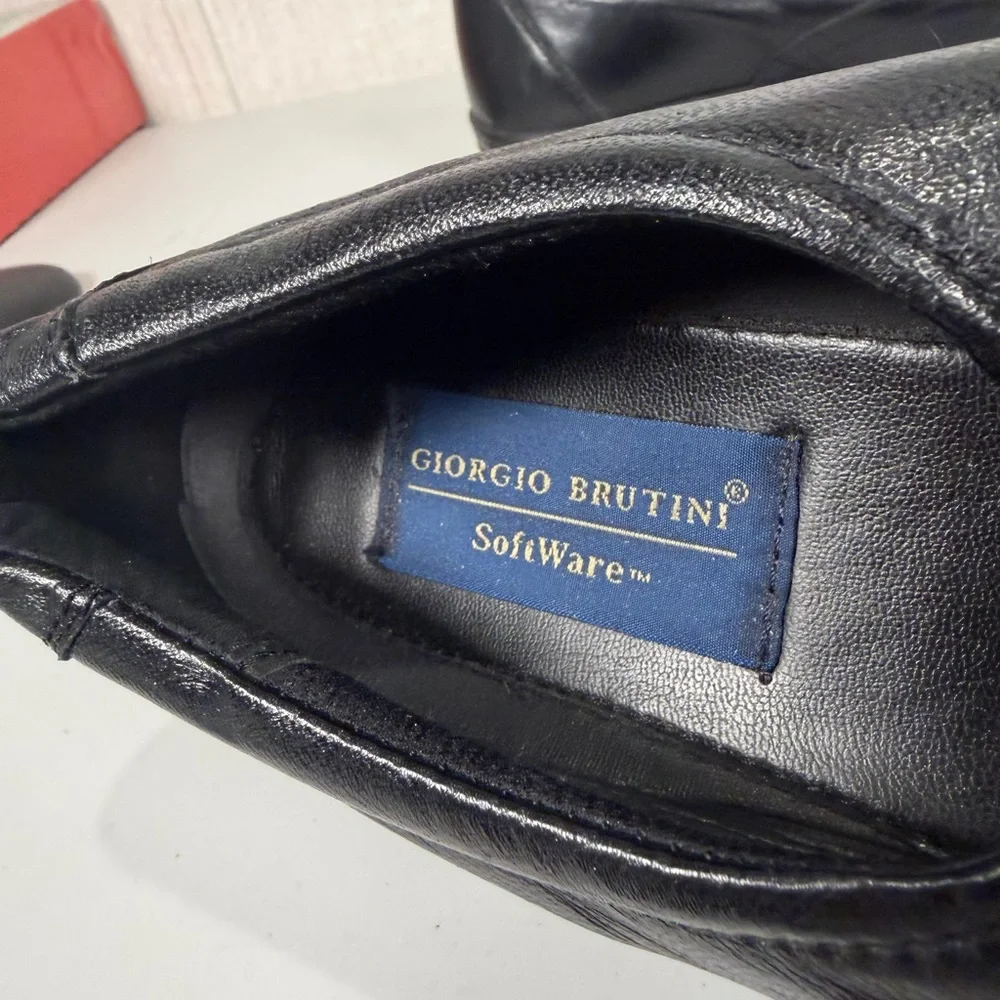 Giorgio Brutini Software Men Slip In Shoes Black Leather‎ Size 11D